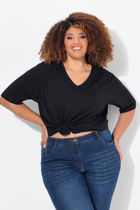 515283 - T-shirt coupe Relaxed Fit, décolleté en V et manches courtes