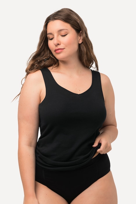 611492 - Débardeur/maillot de corps en jersey de coton, décolleté en V