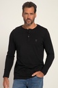 702555 - T-shirt Henley JP 1880, manches longues et patte de boutonnage, collection Basic - jusqu'au 8 XL