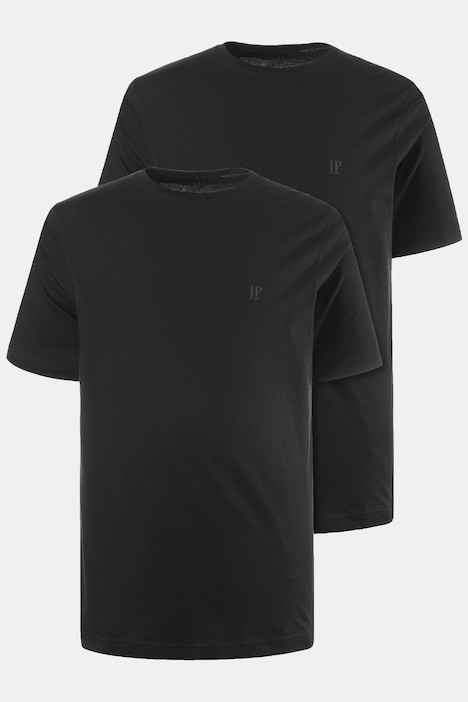 [702637130-3XL] 702637 - Lot de 2 T-shirts JP 1880, col rond, collection Basic - jusqu'au 8 XL (noir, 3XL)