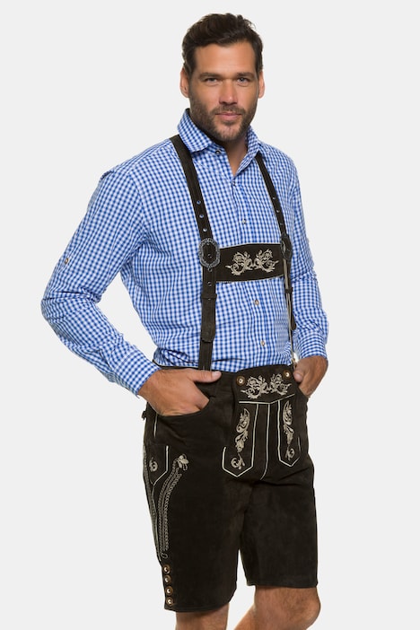 [705528115-52] 705528 - Pantalon de costume traditionnel bavarois JP 1880, cuir véritable et broderies (52)