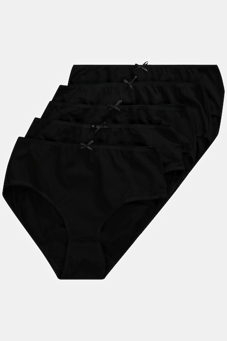 [710201100-44+] 710201 - Culottes midi, lot de 5, coloris uni (noir, 44/46)