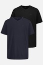711318 - T-shirts, collection Basic, lot de 2. Col en V et manches courtes - jusqu'au 8XL