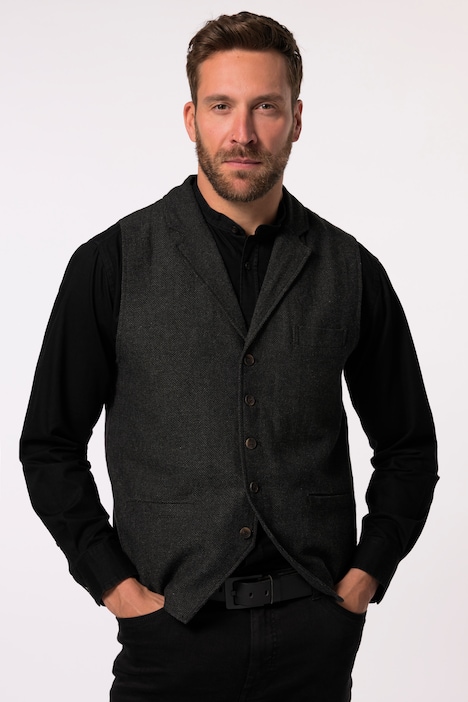 [828736100-3XL] 828736 - Gilet en tweed (noir, 3XL)