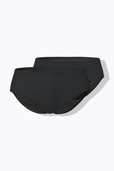 [839513100-44+] 839513 - Culottes midi, lot de 2 (noir, 44/46)