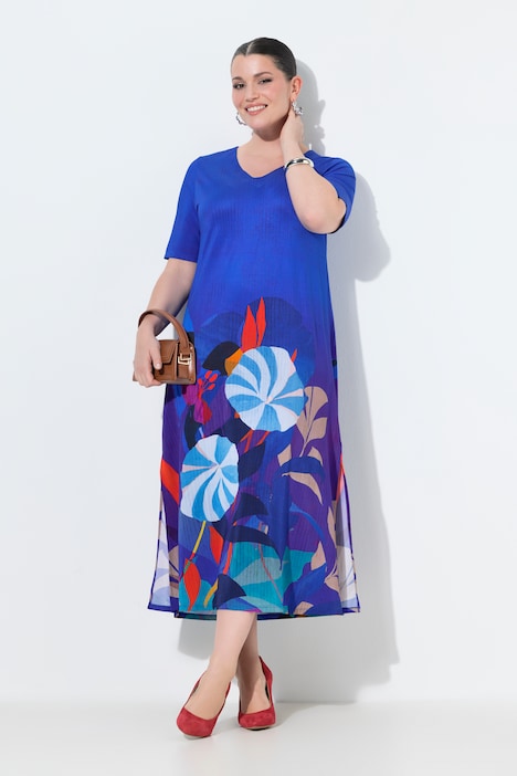 846066 - Robe midi en piqué, tombé fluide