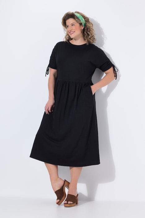 [847699100-44+] 847699 - Robe midi en jersey (noir, 44/46)