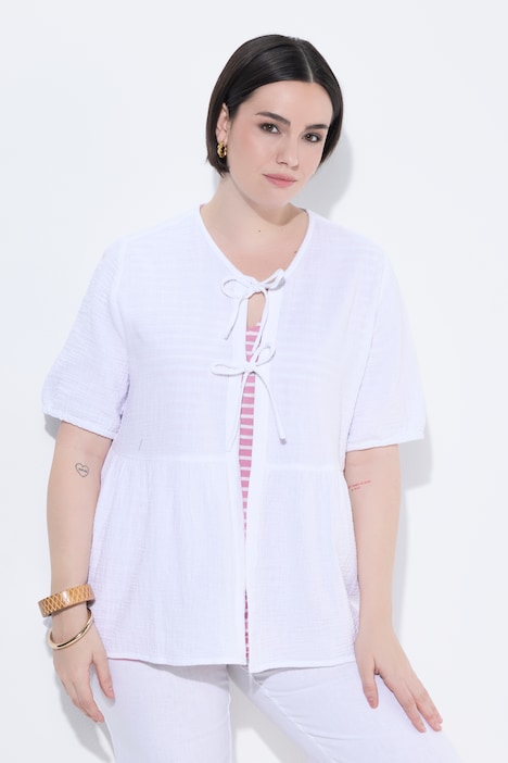 [848464200-44+] 848464 - Blouse en mousseline (blanc neige, 44/46)