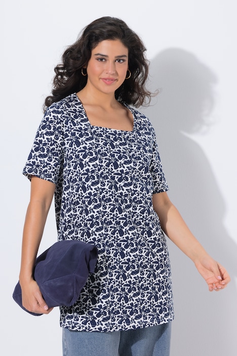 [849521130-44+] 849521 - T-shirt long (marine, 44/46)