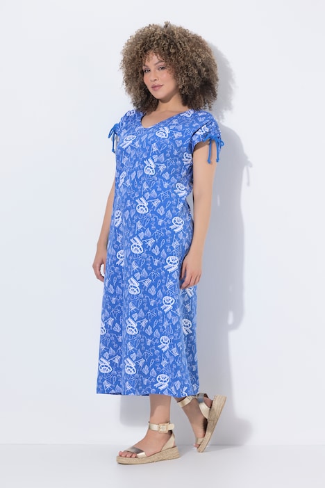 [850135740-44+] 850135 - Robe midi en jersey (bleu paon, 44/46)
