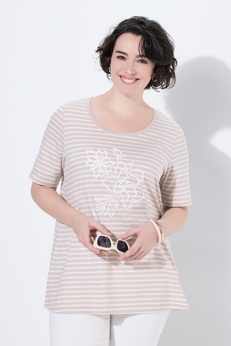 [852241300-44+] 852241 - T-shirt rayé (mastic foncé, 44/46)