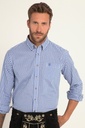 748509 - Chemise à carreaux traditionnelle JP 1880, manches longues et col à pointes boutonnées, coupe Modern Fit - jusqu'au 8 XL