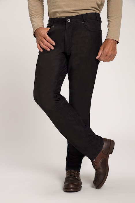 [790773100-52] 790773 - Pantalon regular Fit 5 poches en cuir de buffle (noir, 52)