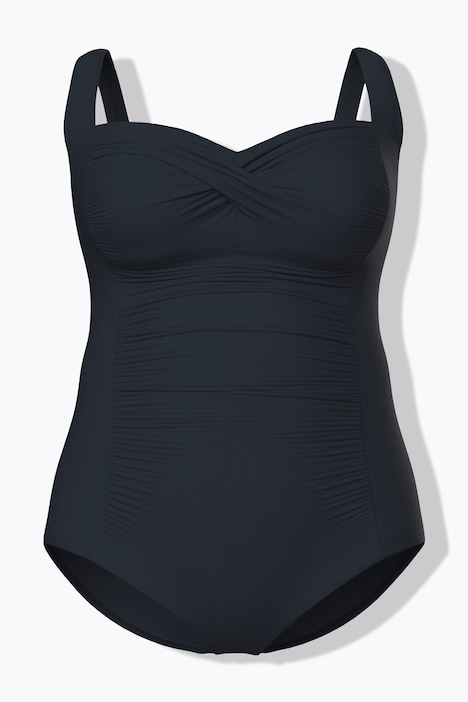 [791023130-44] 791023 - Maillot de bain à bonnets souples. Joli drapé sur la poitrine. Matière finement texturée (noir, 44)