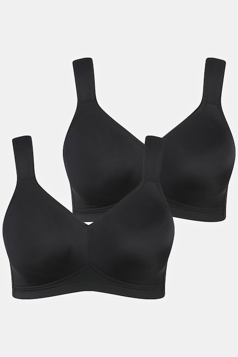 793032 - Lot de 2 soutiens-gorge en microfibre, sans armatures, bonnets moulés