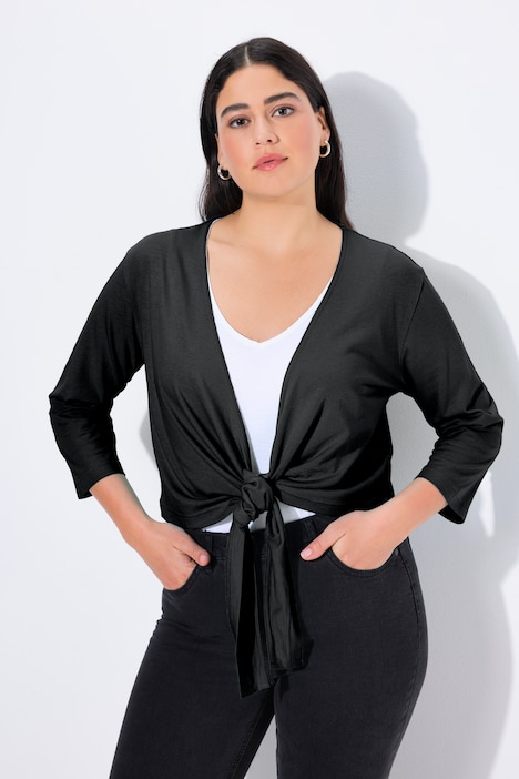 794514 - Boléro en jersey noué à la taille. Veste courte à manches 3/4