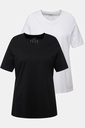 798751 - T-shirts en coton bio. Col en V et manches courtes. Lot de 2