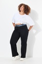 724600 - Jean Mary ceinture confortable et jambe large, coupe 5 poches