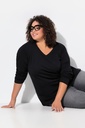 725334 - T-shirt coupe Relaxed Fit, décolleté en V et manches longues