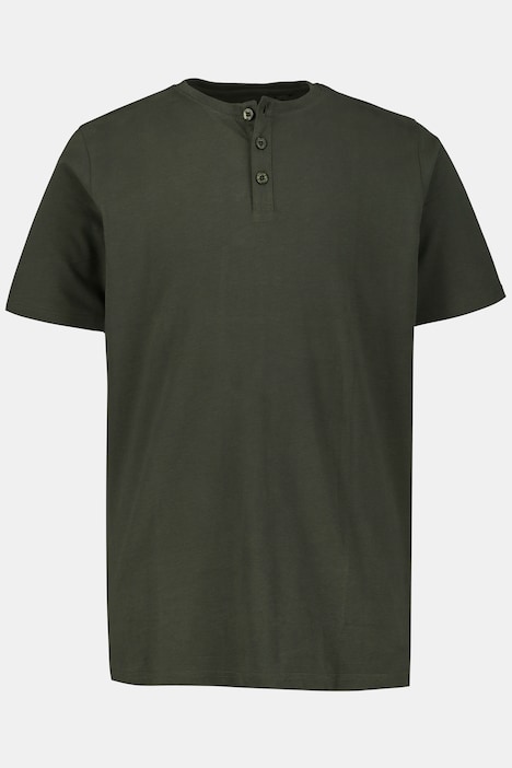 726695 - T-shirt Henley, collection Basic. Manches courtes et patte de boutonnage