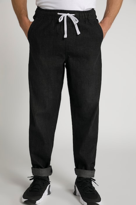 [726843100-3XL] 726843 - Pantalon aspect jean, 4 poches, coupe Relaxed Fit (noir, 3XL)
