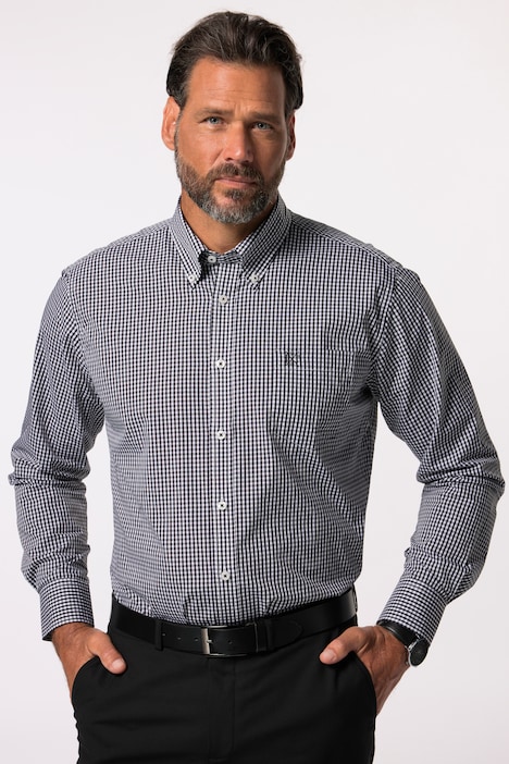 [722859130-3XL] 722859 - Chemise formelle à carreaux Vichy et coupe Comfort Fit - jusqu'au 8 XL (noir, 3XL)