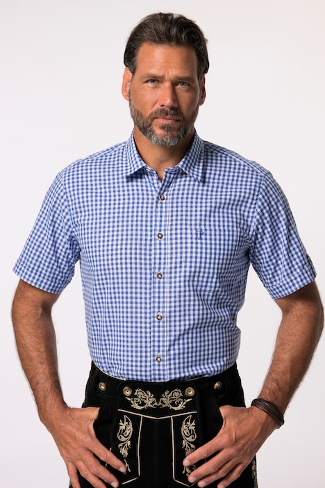 723283 - Chemise s'inspirant des tenues traditionnelles bavaroises, manches courtes et col Kent, coupe Modern Fit