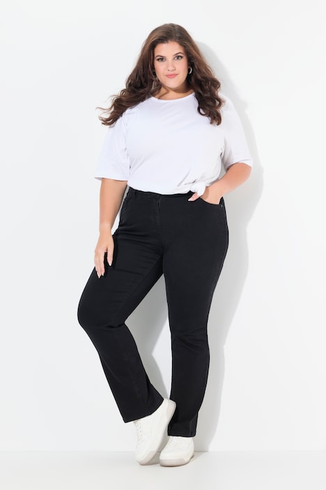 [724598100-44] 724598 - Jean Mandy coupe droite 5 poches, taille confortable et tissu stretch (noir, 44)