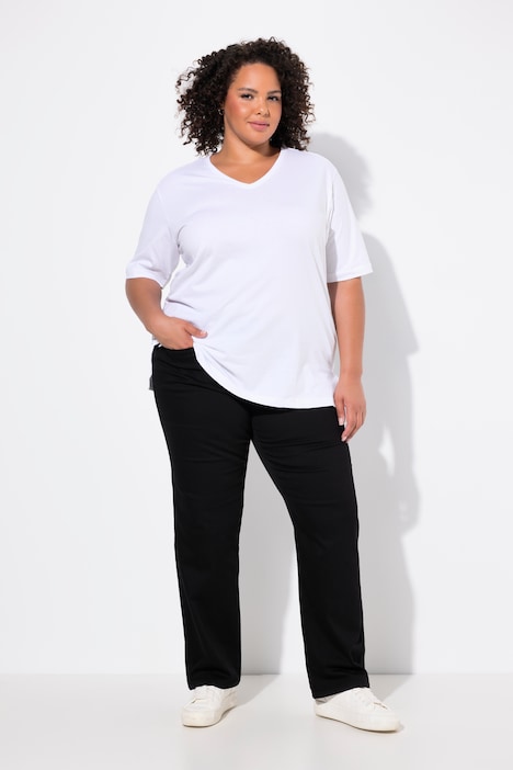 802969 - Pantalon stretch Basic, modèle Mony coupe carotte, couleur résistante