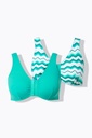 803812 - Bustiers, lot de 2, zigzag/uni, fermeture sur le devant, C/D