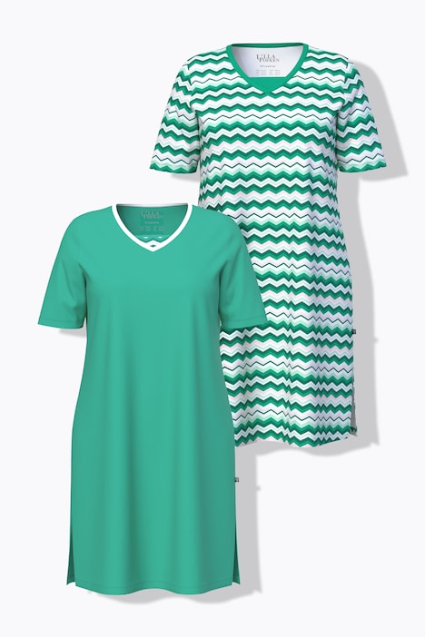 804070 - Big T-shirts, lot de 2, encolure V, manches courtes