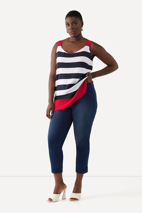 806125 - Corsaire Sienna en jersey. Jambe slim avec fente à l'ourlet