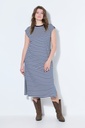807619 - Robe en jersey, oversized, rayures, col rond, sans manches