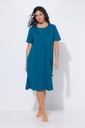 812443 - Chemise de nuit, col tunisien, passepoil en satin, manches mi-longues