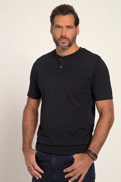 [818628100-3XL] 818628 - Henley, coupe ventre confort (noir, 3XL)