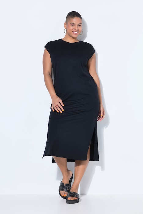 [819061100-44+] 819061 - Robe midi en jersey (noir, 44/46)