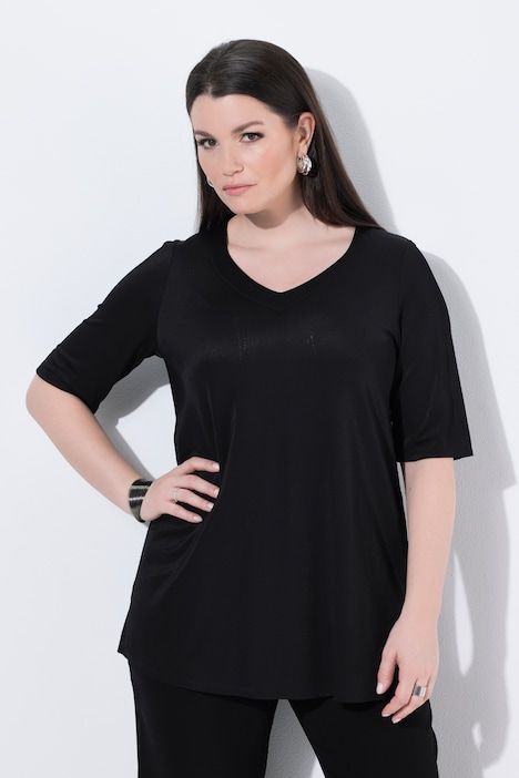 851388 - T-shirt en piqué Slinky, uni, avec encolure en cœur