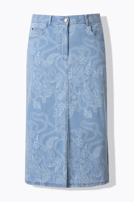 854311 - Jupe en jean avec un motif paisley