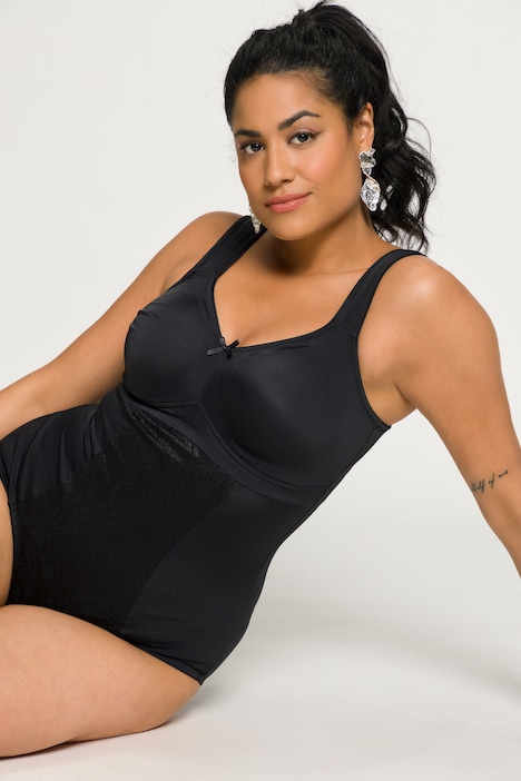 [809600100-100B] 809600 - Body gainant, dentelle, sans armatures, bretelles réglables (noir, 100B)