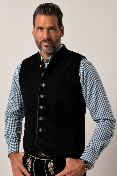 796703 - Gilet traditionnel JP 1880, en cuir suédé de chèvre, col Mao - jusqu'au 72