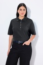 637297 - Polo en maille piquée. Patte de boutonnage en velours. Manches courtes