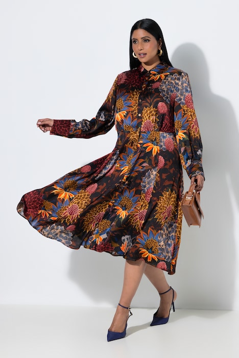 853110 - Robe-chemisier, longueur midi