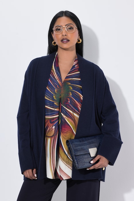 [851616120-44+] 851616 - Cardigan en laine (marine foncé, 44/46)