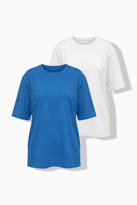 [853291740-44+] 853291 - T-shirts basiques, lot de 2 (bleu paon, 44/46)