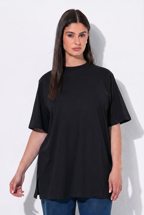 [853350100-44+] 853350 - T-shirt basique à col montant (noir, 44/46)